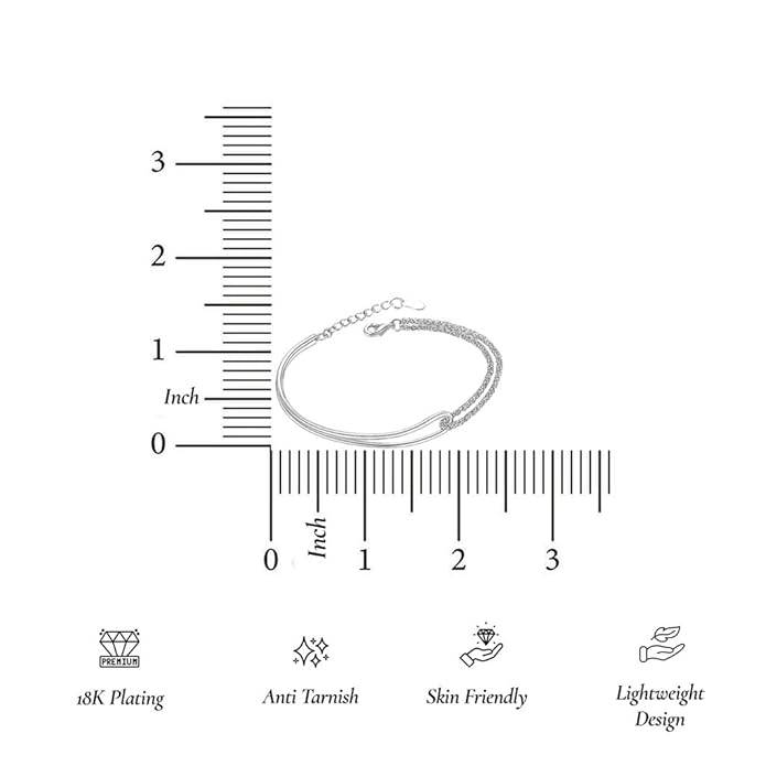 Elina Double Chain Loop Bracelet For Women & Girls | AMALFA Silver ...