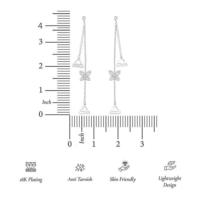 Silver Butterfly Crystal Shoulder Straps For Women & Girls : AMAFLYSTRAP