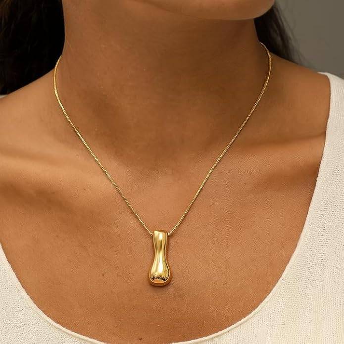 Hana Bubble Initial Necklace For Women & Girls : AMAHANGI1