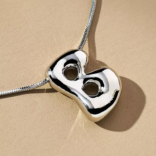 Hana Bubble Initial Necklace For Women & Girls : AMAHANSB1