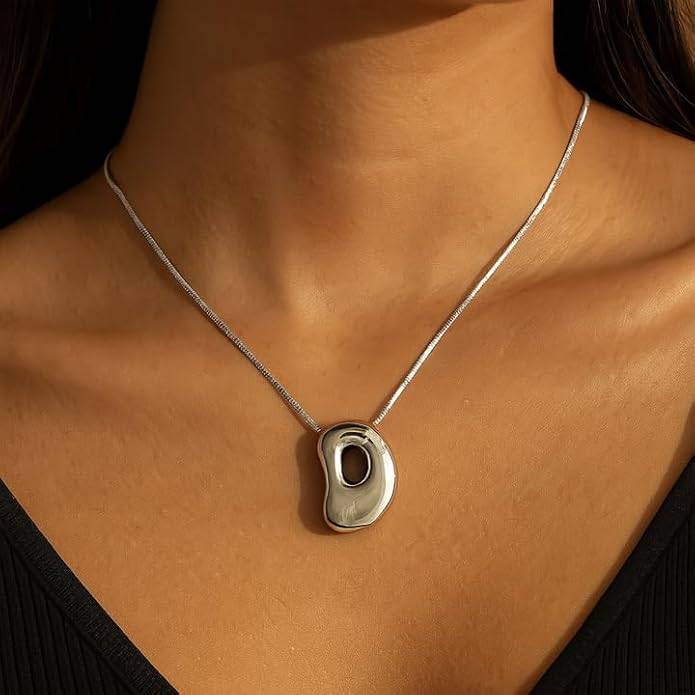 Hana Bubble Initial Necklace For Women & Girls : AMAHANSD1