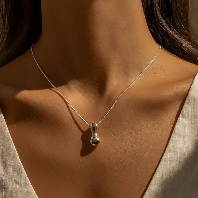 Hana Bubble Initial Necklace For Women & Girls : AMAHANSI1