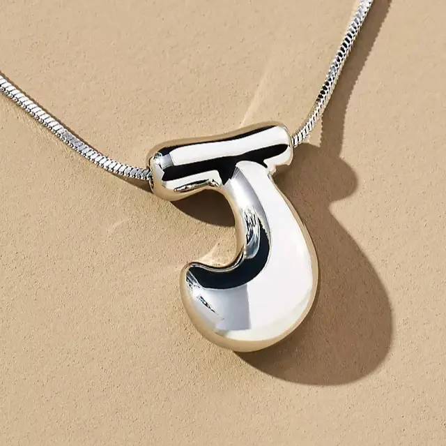 Hana Bubble Initial Necklace For Women & Girls : AMAHANSJ1