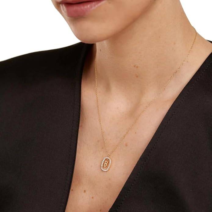 Lena Initial Letter Necklaces For Women & Girls : AMALENRADNKB1