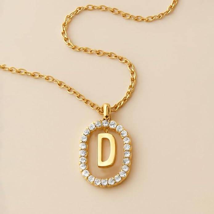 Lena Initial Letter Necklaces For Women & Girls : AMALENRADNKD1