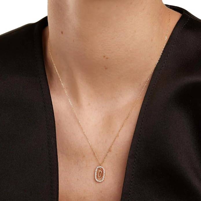 Lena Initial Letter Necklaces For Women & Girls : AMALENRADNKD1