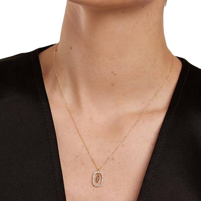 Lena Initial Letter Necklaces For Women & Girls : AMALENRADNKG1