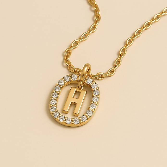 Lena Initial Letter Necklaces For Women & Girls : AMALENRADNKH1