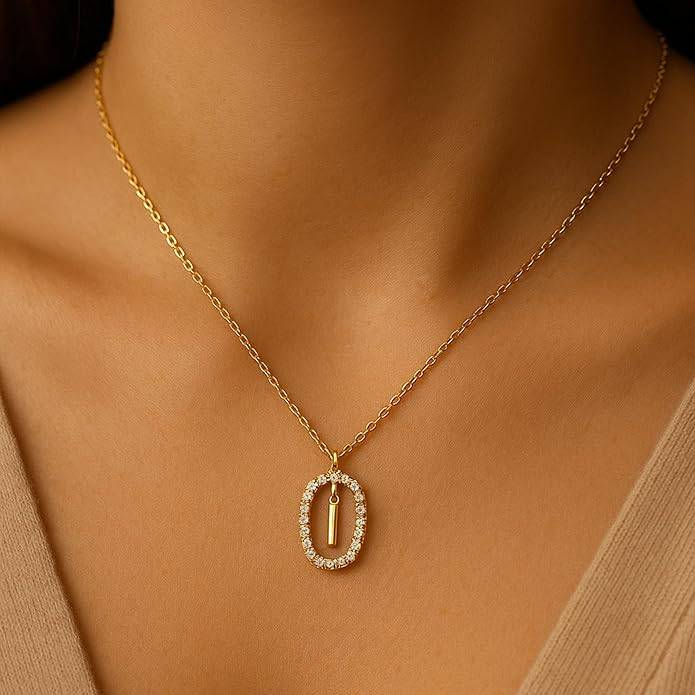 Lena Initial Letter Necklaces For Women & Girls : AMALENRADNKI1