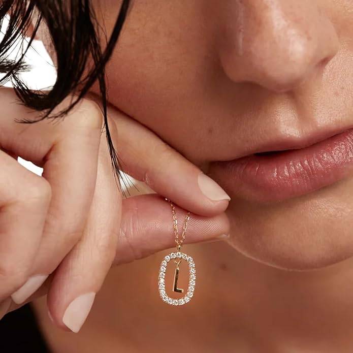 Lena Initial Letter Necklaces For Women & Girls : AMALENRADNKL1