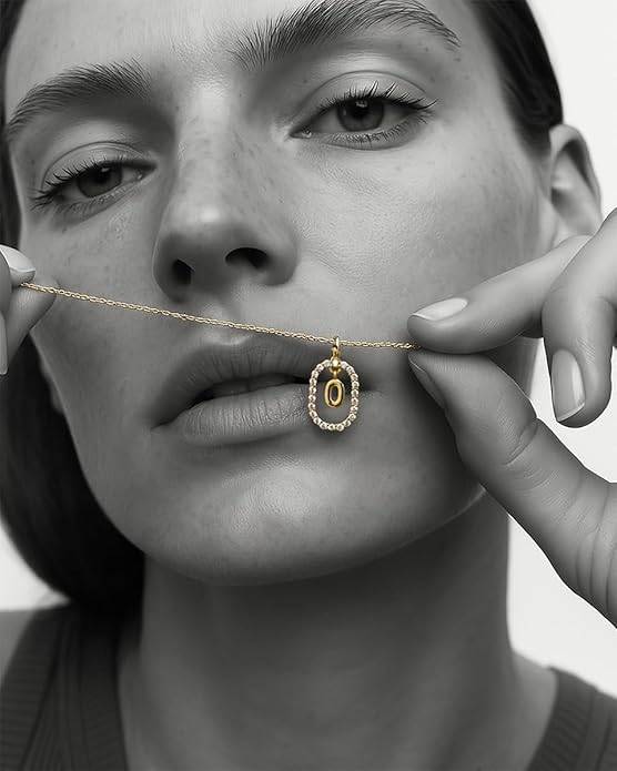 Lena Initial Letter Necklaces For Women & Girls : AMALENRADNKO1