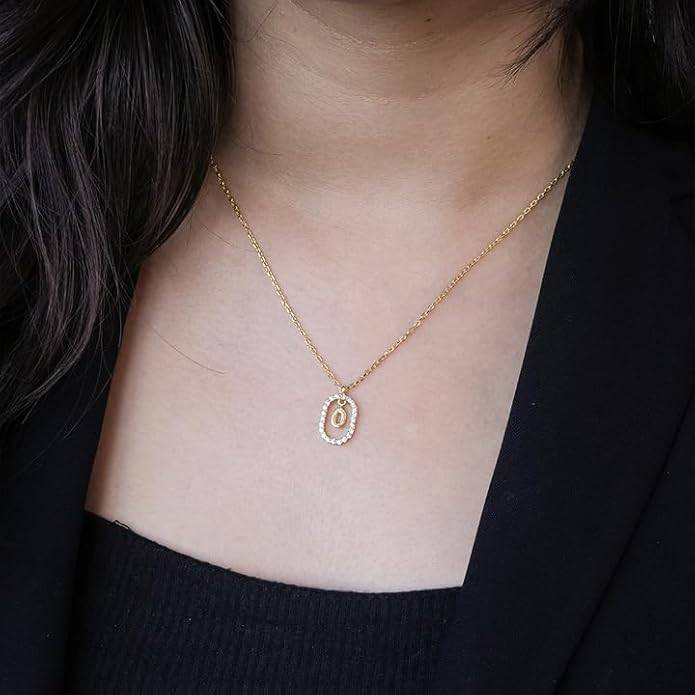 Lena Initial Letter Necklaces For Women & Girls : AMALENRADNKO1