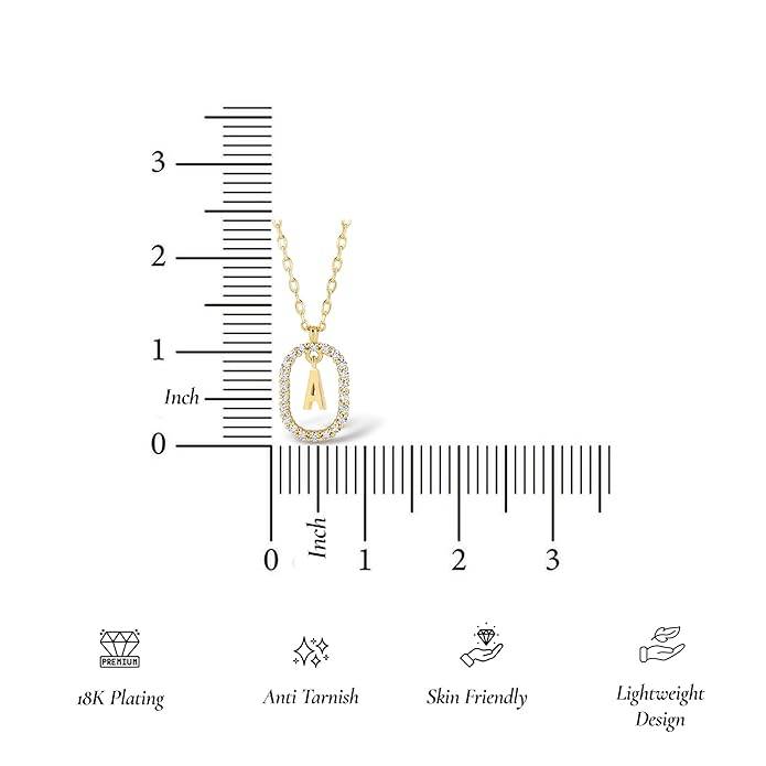 Lena Initial Letter Necklaces For Women & Girls : AMALENRADNKO1