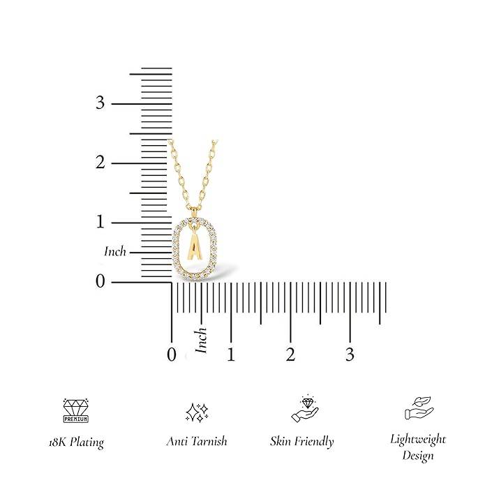 Lena Initial Letter Necklaces For Women & Girls : AMALENRADNKP1