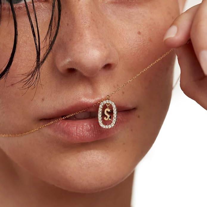 Lena Initial Letter Necklaces For Women & Girls : AMALENRADNKS1