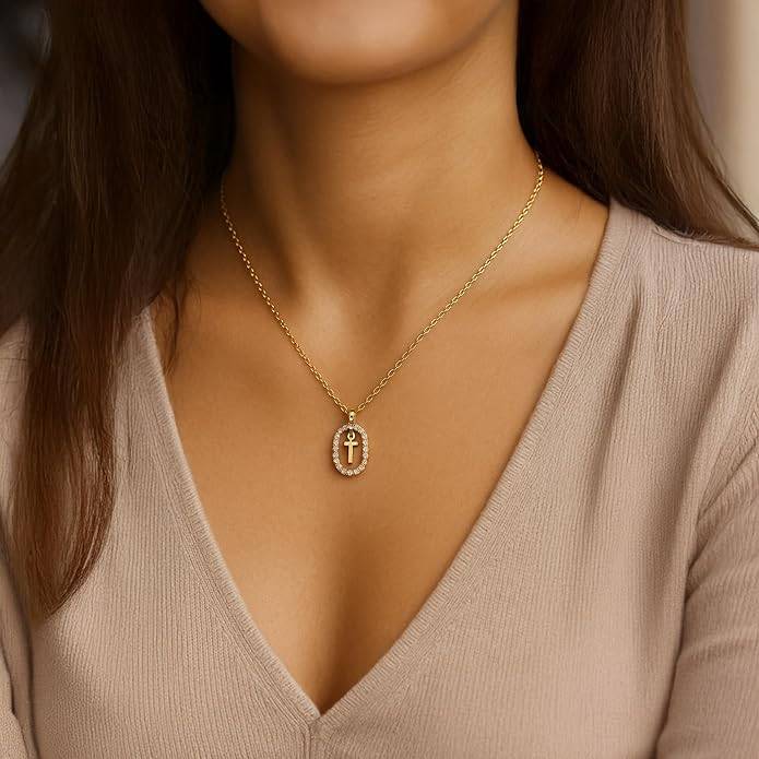 Lena Initial Letter Necklaces For Women & Girls : AMALENRADNKT1