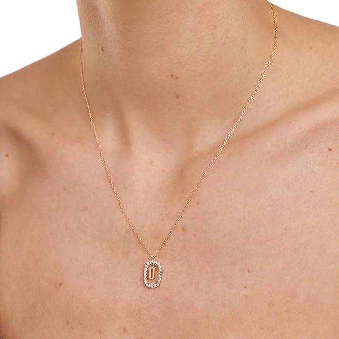 Lena Initial Letter Necklaces For Women & Girls : AMALENRADNKU1