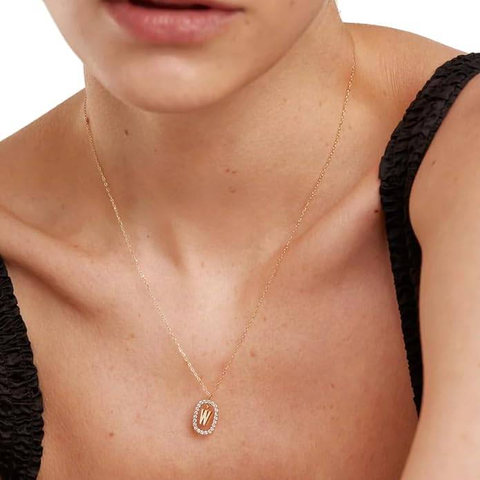 Lena Initial Letter Necklaces For Women & Girls : AMALENRADNKW1