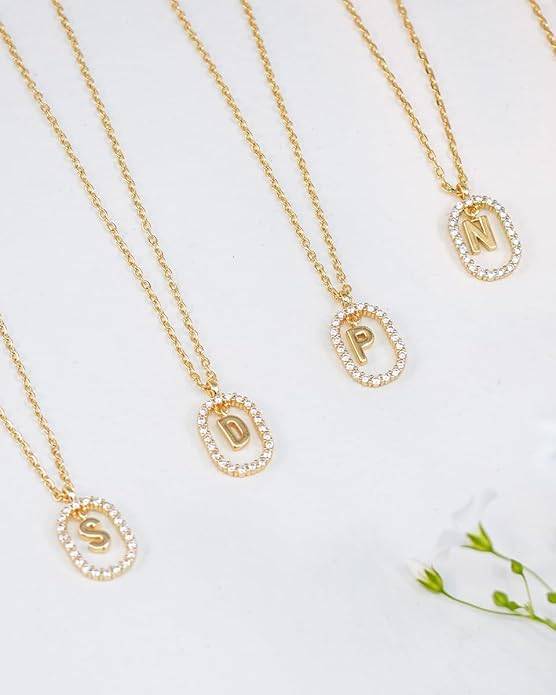 Lena Initial Letter Necklaces For Women & Girls : AMALENRADNKZ1