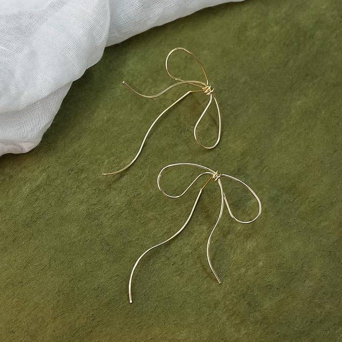 Amalfa Lyra'S Graceful Bow Wire Earrings For Women & Girls : AMALYRGRAGGD