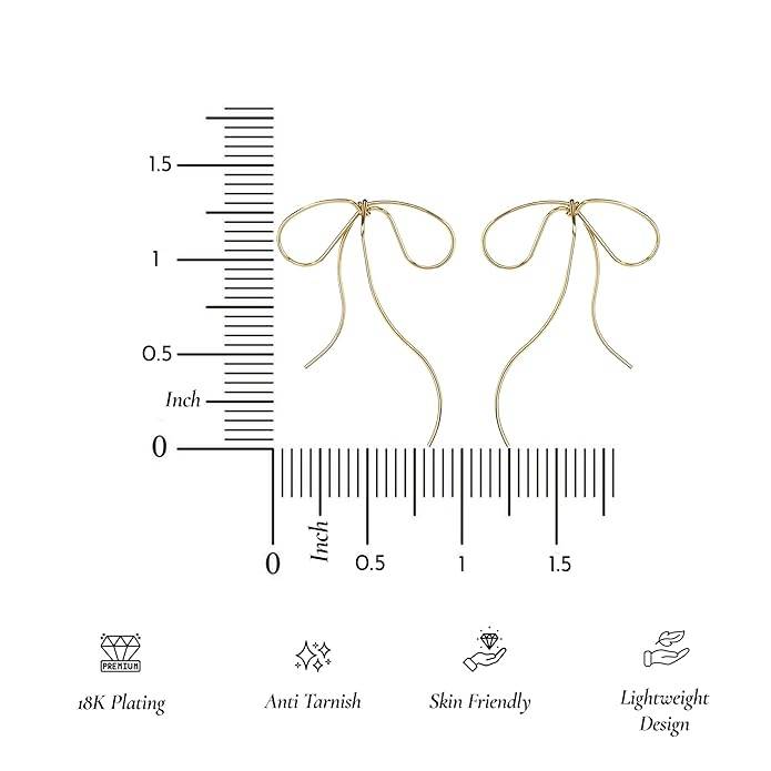 Amalfa Lyra'S Graceful Bow Wire Earrings For Women & Girls : AMALYRGRAGGD