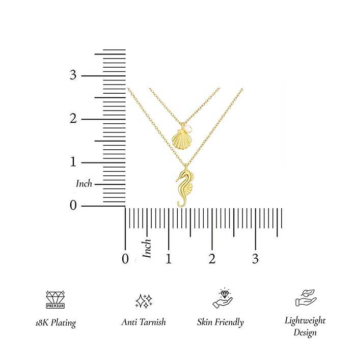 Amalfa Ocean Charm Necklace For Women & Girls : AMANECKOCEAN