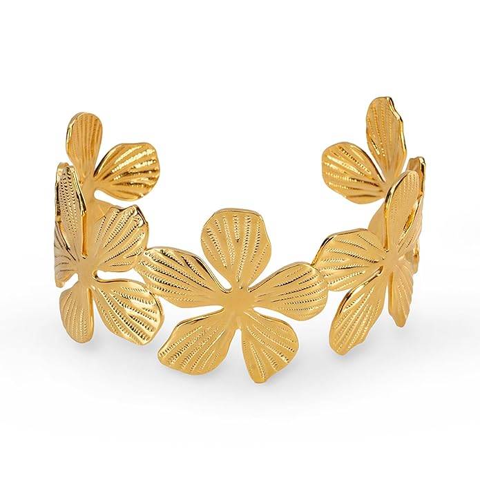 Amalfa Olivia Floral Cuff Bracelet For Women & Girls : AMAOLIFLO