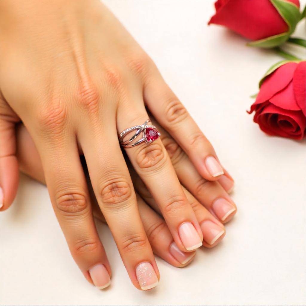 Silver Plated Amor Infinity Heart Ring For Women & Girls : AMARINRE