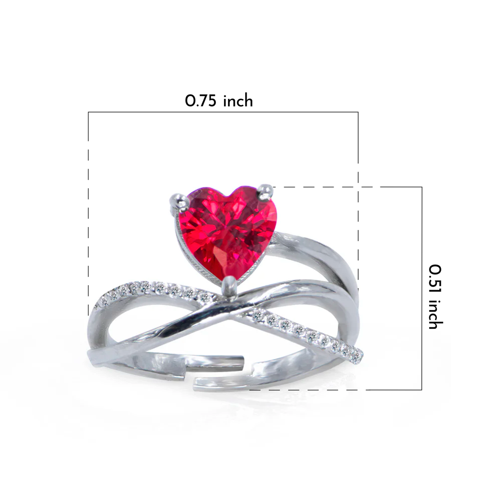 Silver Plated Amor Infinity Heart Ring For Women & Girls : AMARINRE