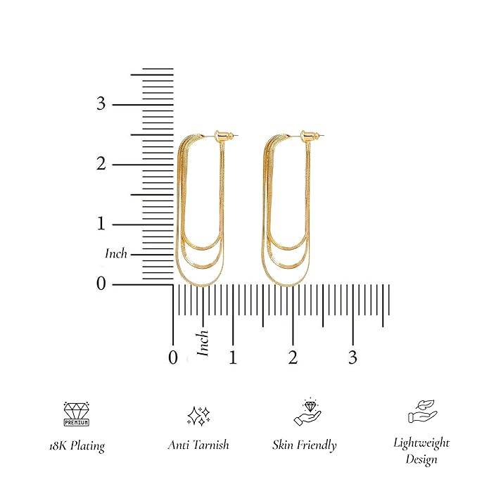 Amalfa Long Layered Chain Earrings For Women And Girls - Silvia : AMASILACHGD