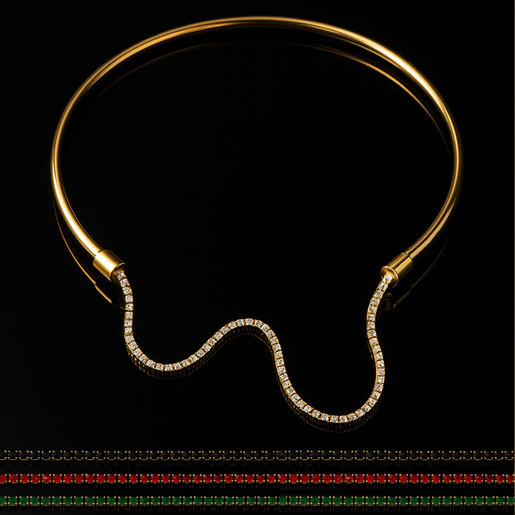 Amalfa Interchangeable Choker Necklace For Women And Girls (With 4 Color Options) Â Sofia Crystal Choker : AMASOFIA-NECKLACE