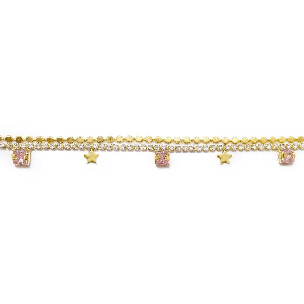 Gold Plated Double Layered Anklet For Women & Girls : AMASTAR-ANKLET