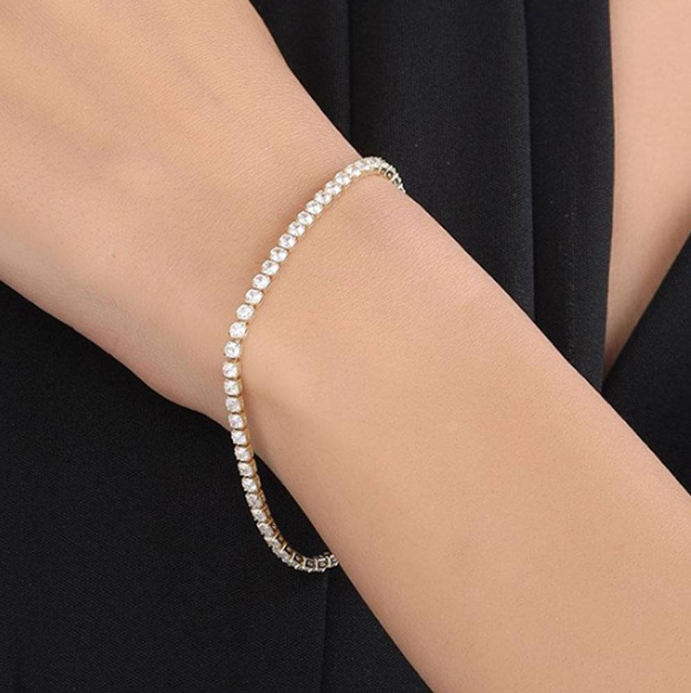 Gold Plated Zircon Ring And Bracelet Set For Women And Girls : Zirconia Jewellery Set : AMAZIR-RI-BR-SET