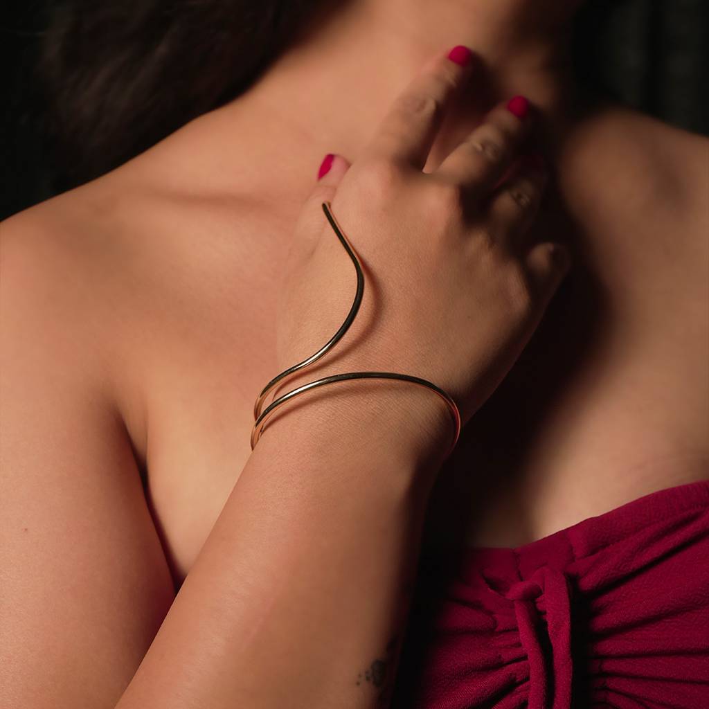 Zoya Wave Bangle Statement Bracelet For Women & Girls : AMAZOYA-BR