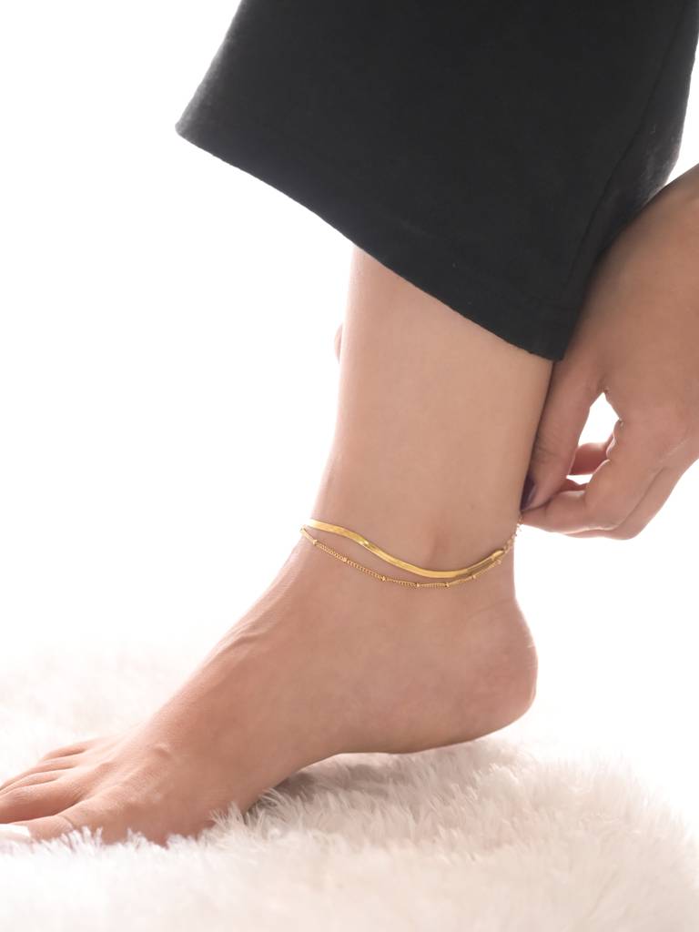 Snake Weave Chain Anklet : AN008