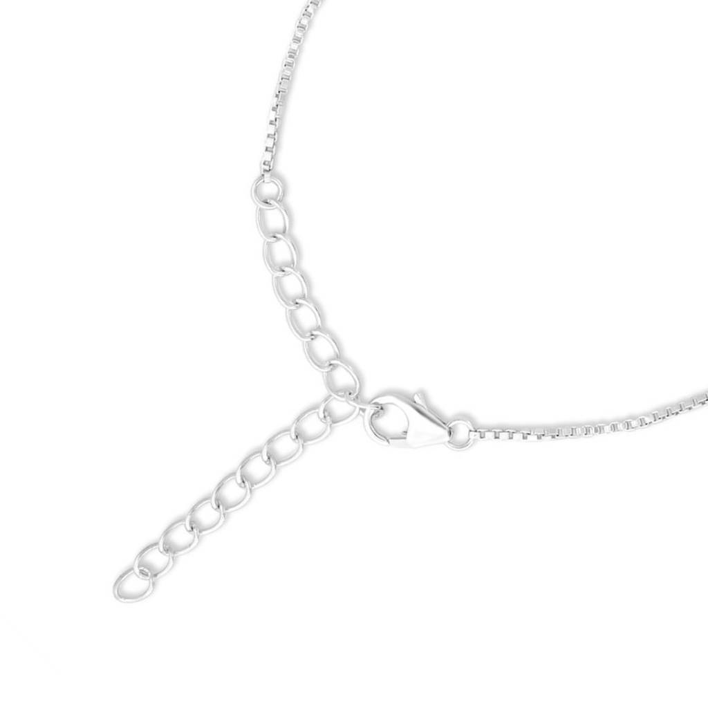 925 Pure Silver Rhodium Plated Cz Evil Eye Chain Anklet : ANK-60015-ONE