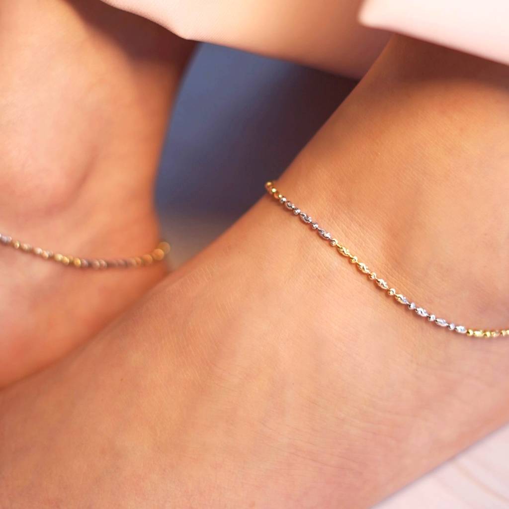 Weavetri-Colour Plated 925 Sterling Silver Chain Anklet Weavetri