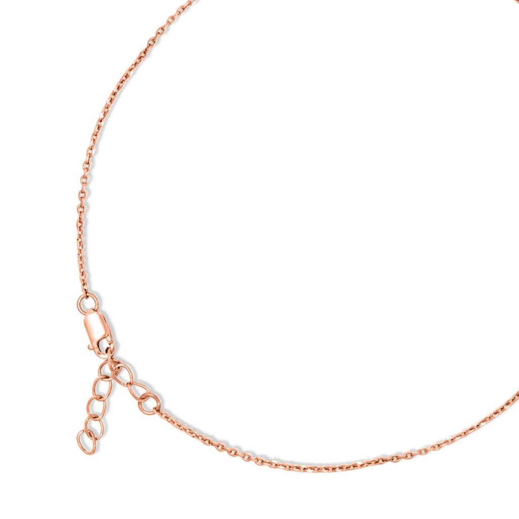 925 Pure Silver Rose Gold Plated Coloured Stone Butterfly Chain Anklet : ANK-60093-ONE
