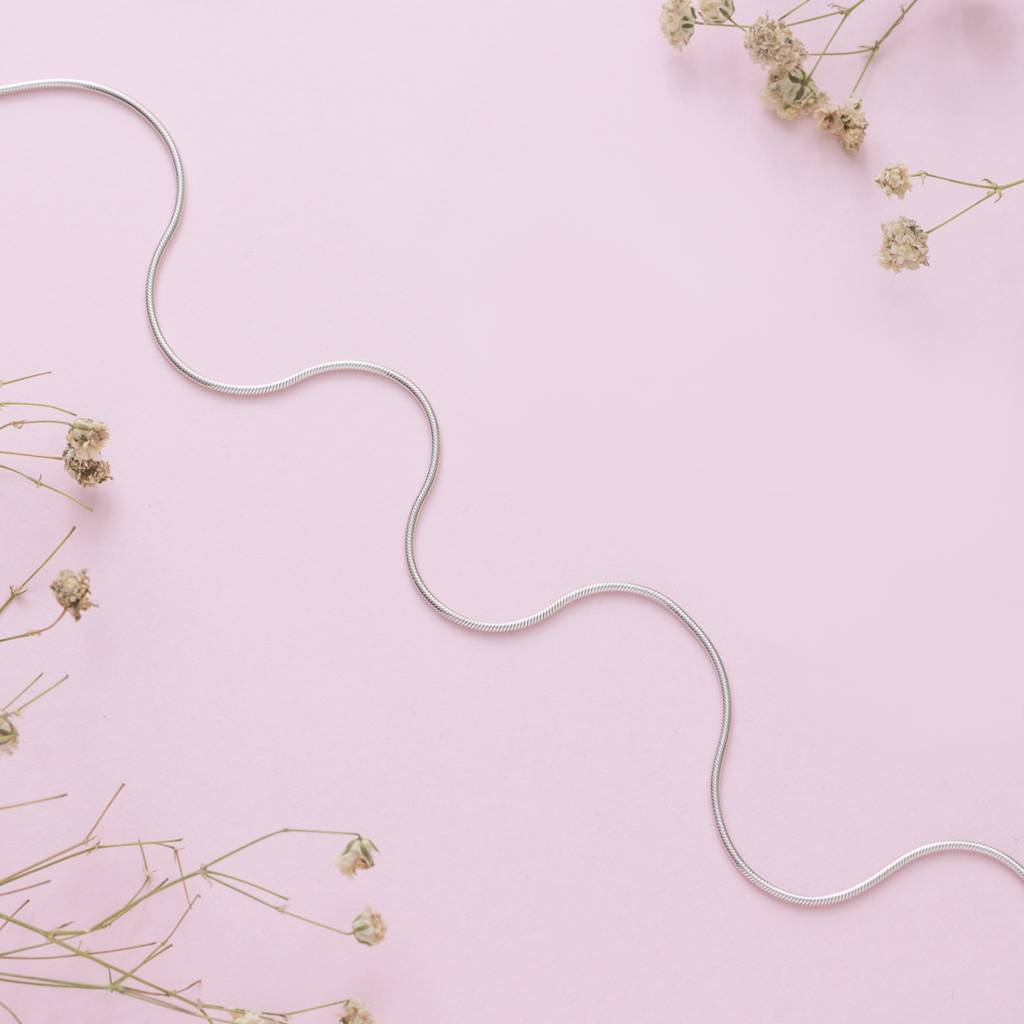 925 Pure Silver Rhodium-Plated  Solid Chain Anklet : ANK-60100-ONE