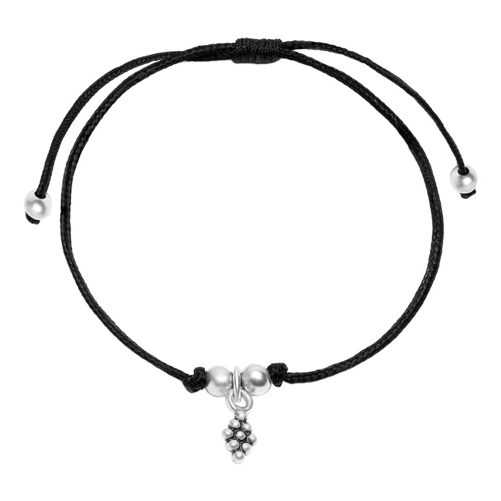 925 Pure Silver Rhodium-Plated  Solid Thread Anklet : ANK-60115-ONE