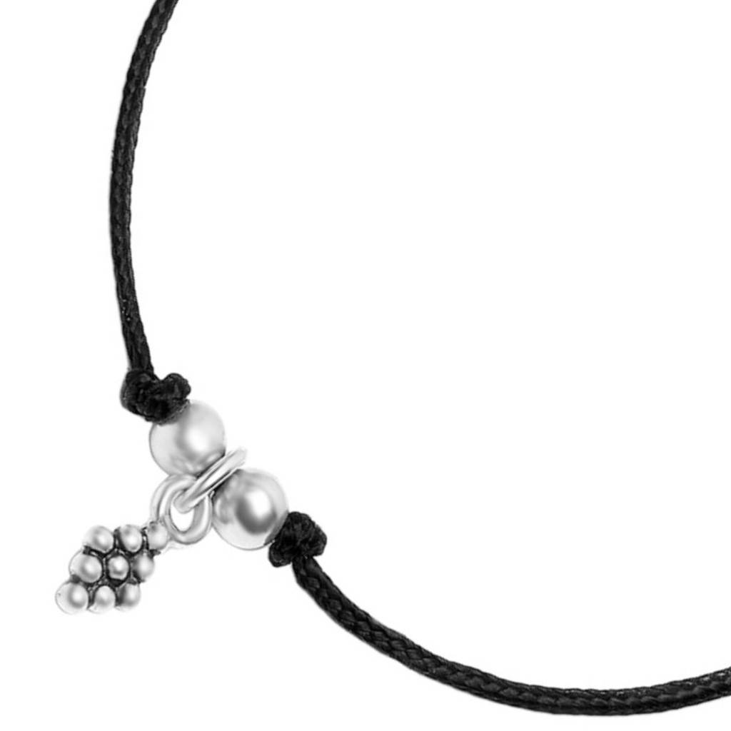 925 Pure Silver Rhodium-Plated  Solid Thread Anklet : ANK-60115-ONE