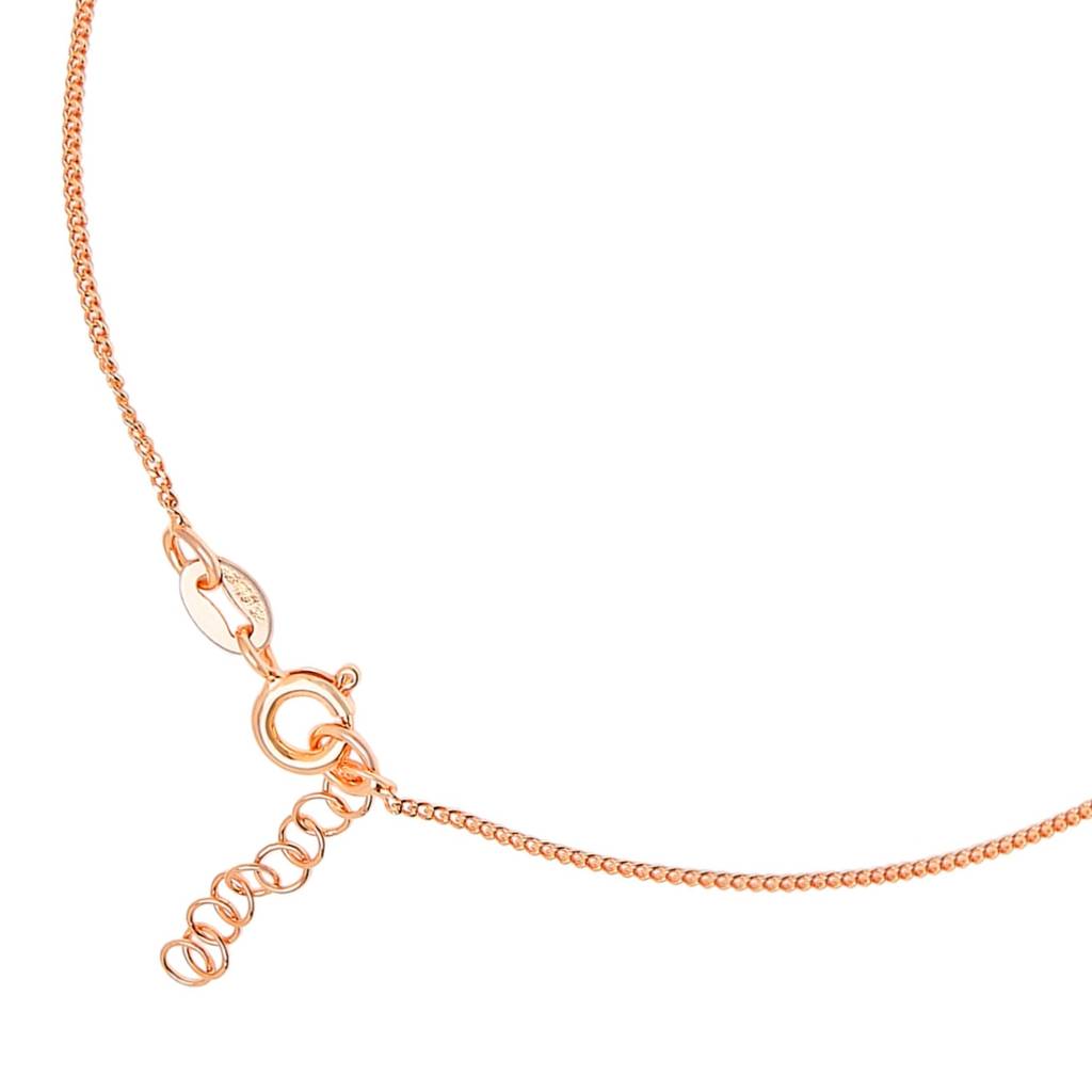 Solid Pearl Rose Gold Plated 925 Sterling Silver Chain Anklet : ANK-60132-PAIR