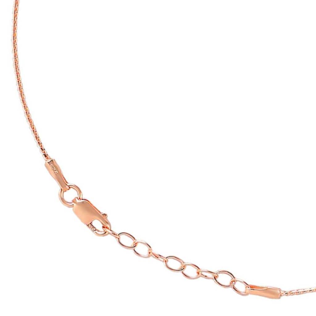 Solid Rose Gold Plated 925 Sterling Silver Chain Anklet : ANK-60153-PAIR