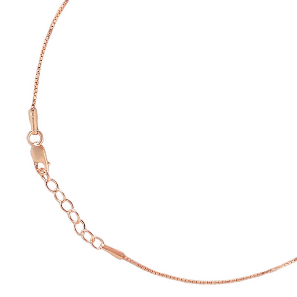925 Pure Silver Rose Gold Plated  Solid Chain Anklet : ANK-60156-ONE