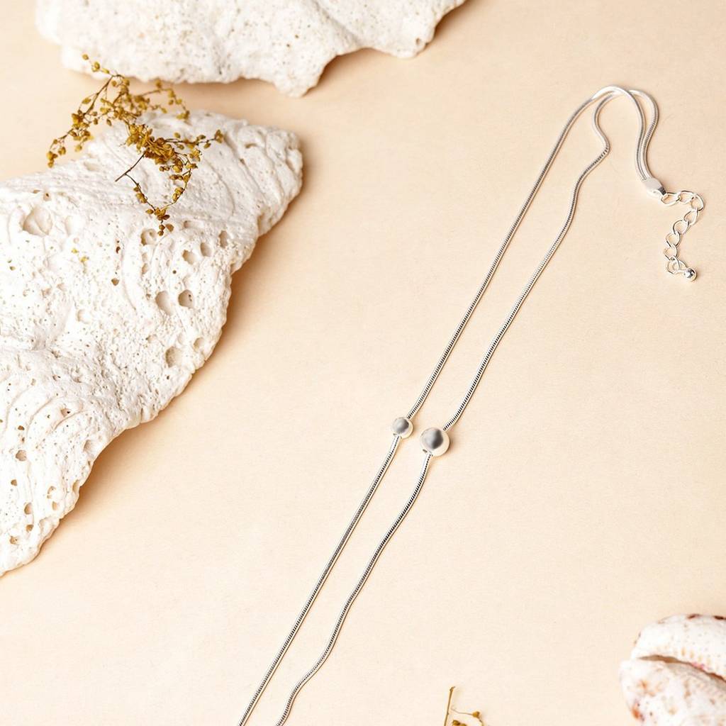 925 Pure Silver Rhodium Plated Beaded Solid Chain Anklet-Ank-60190-One : ANK-60190-ONE