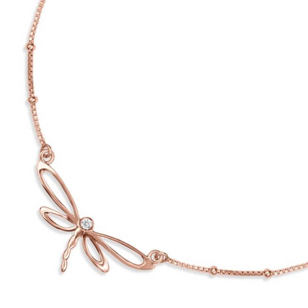 Draganfly Cz Rose Gold Plated 925 Sterling Silver Chain Anklet : ANK-60251-PAIR