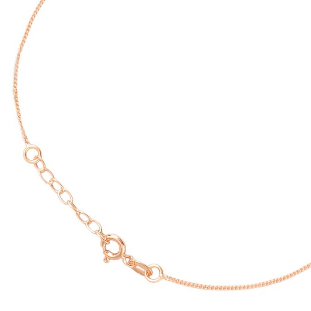 925 Pure Silver Rose Gold Plated Beaded Butterfly Chain Anklet : ANK-60261-ONE
