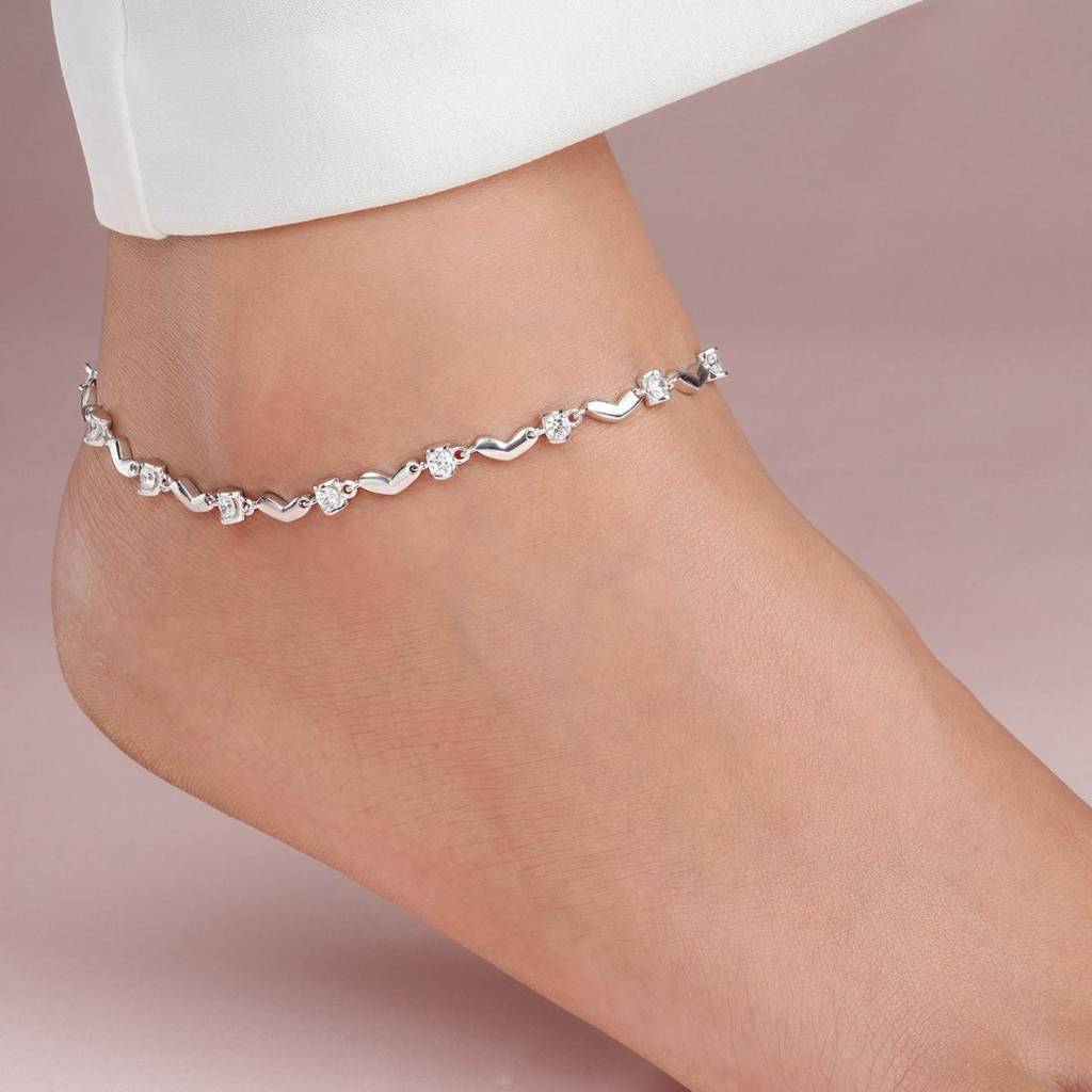 Erimberate Bohemian Cherry Anklets Cubic Rhinestone Dangle