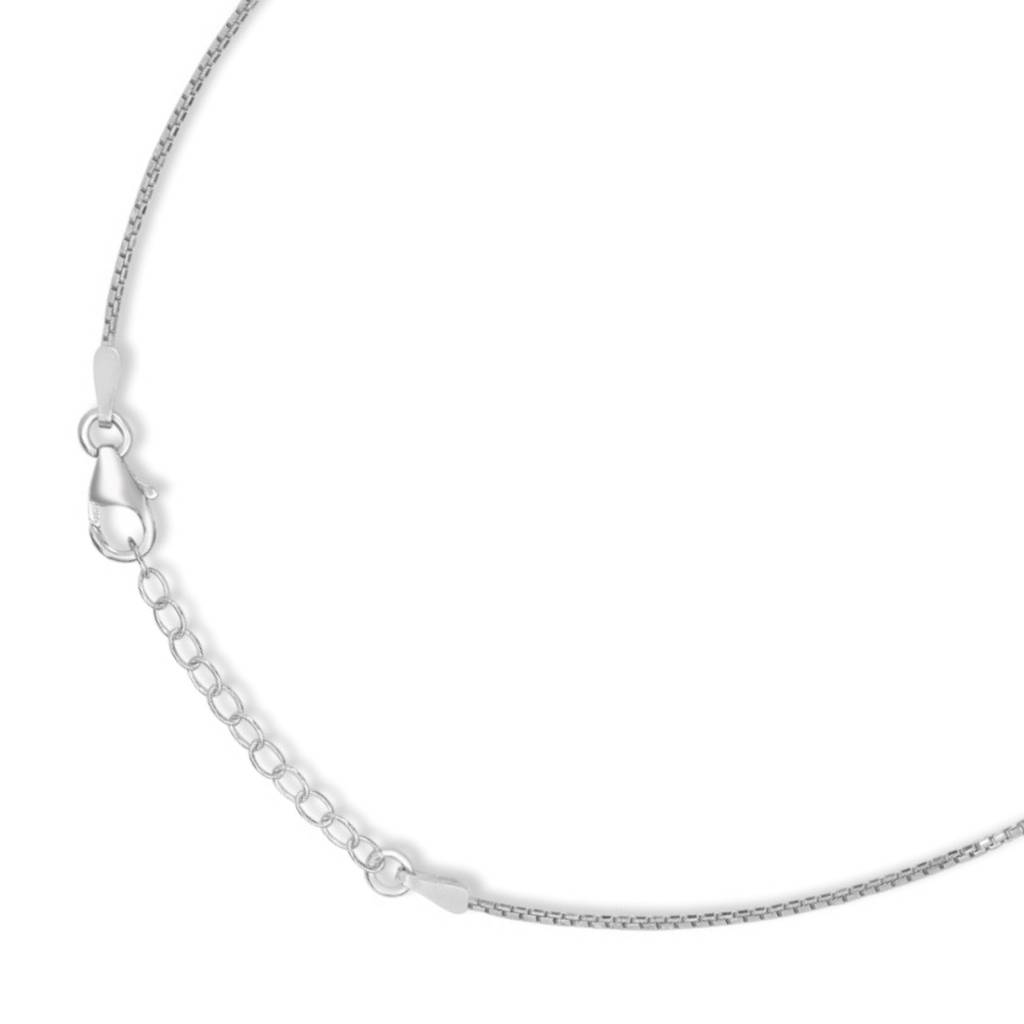 925 Pure Silver Rhodium Plated  Geometric Chain Anklet : ANK-60403-ONE-R