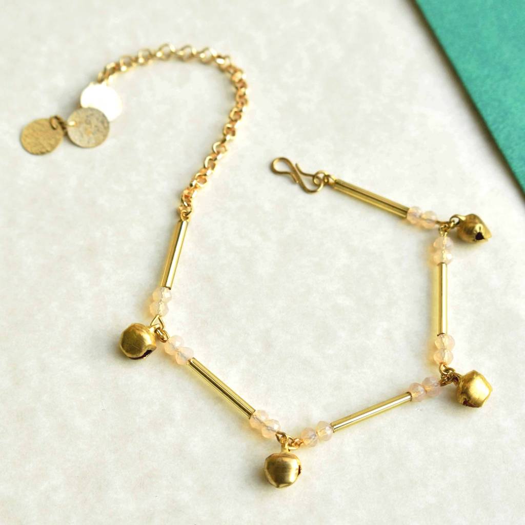 Golden Glass Tube Anklet : ANK006